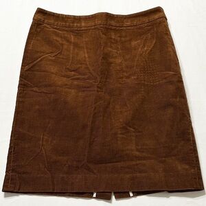 J. Crew Rust Brown Stretch Corduroy Women’s Pencil Skirt w/Back Zip and Slit- 10